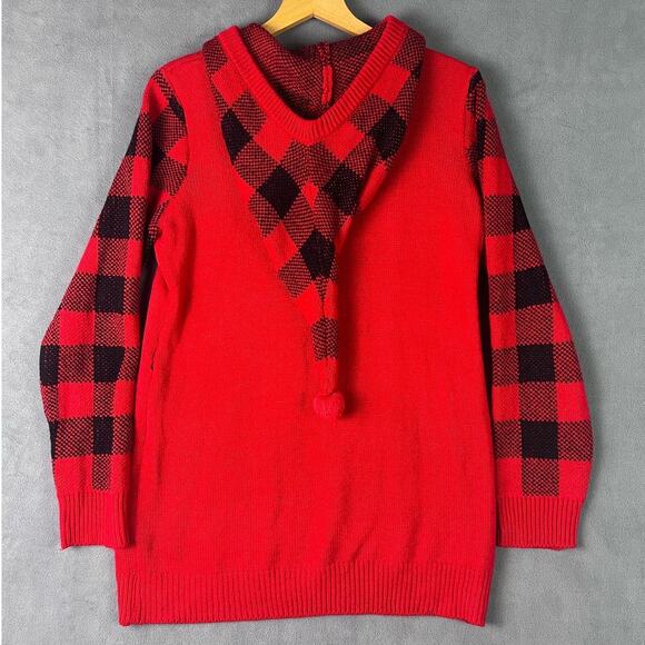 Ugly Christmas Sweater Hoodie XL (15-17) Rudolph Rednose Reindeer No Boundaries - Picture 3 of 9